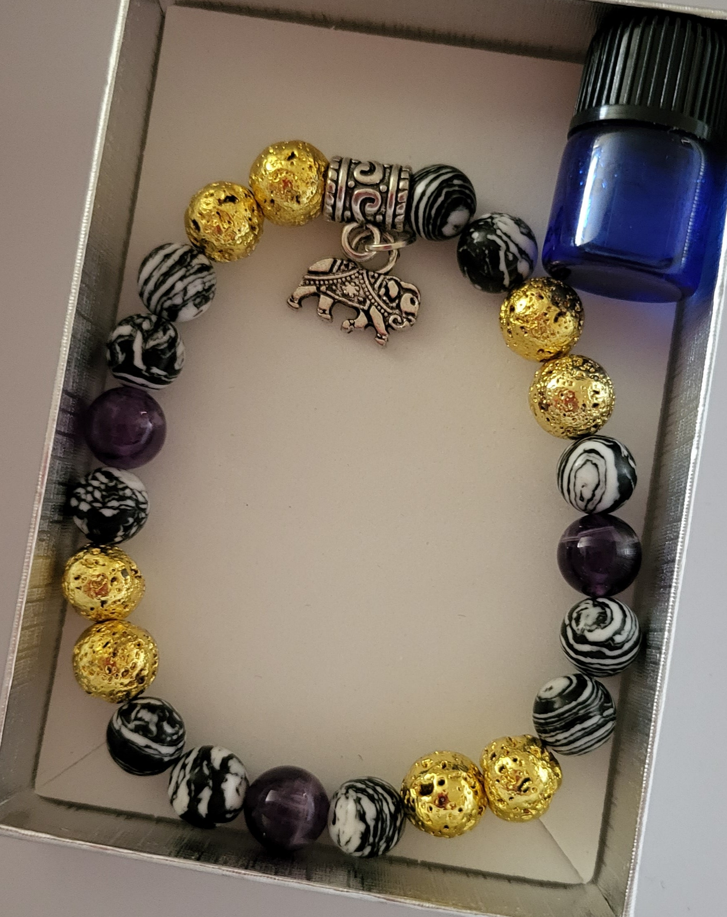 Chakra Lava bracelets with Lavender oil