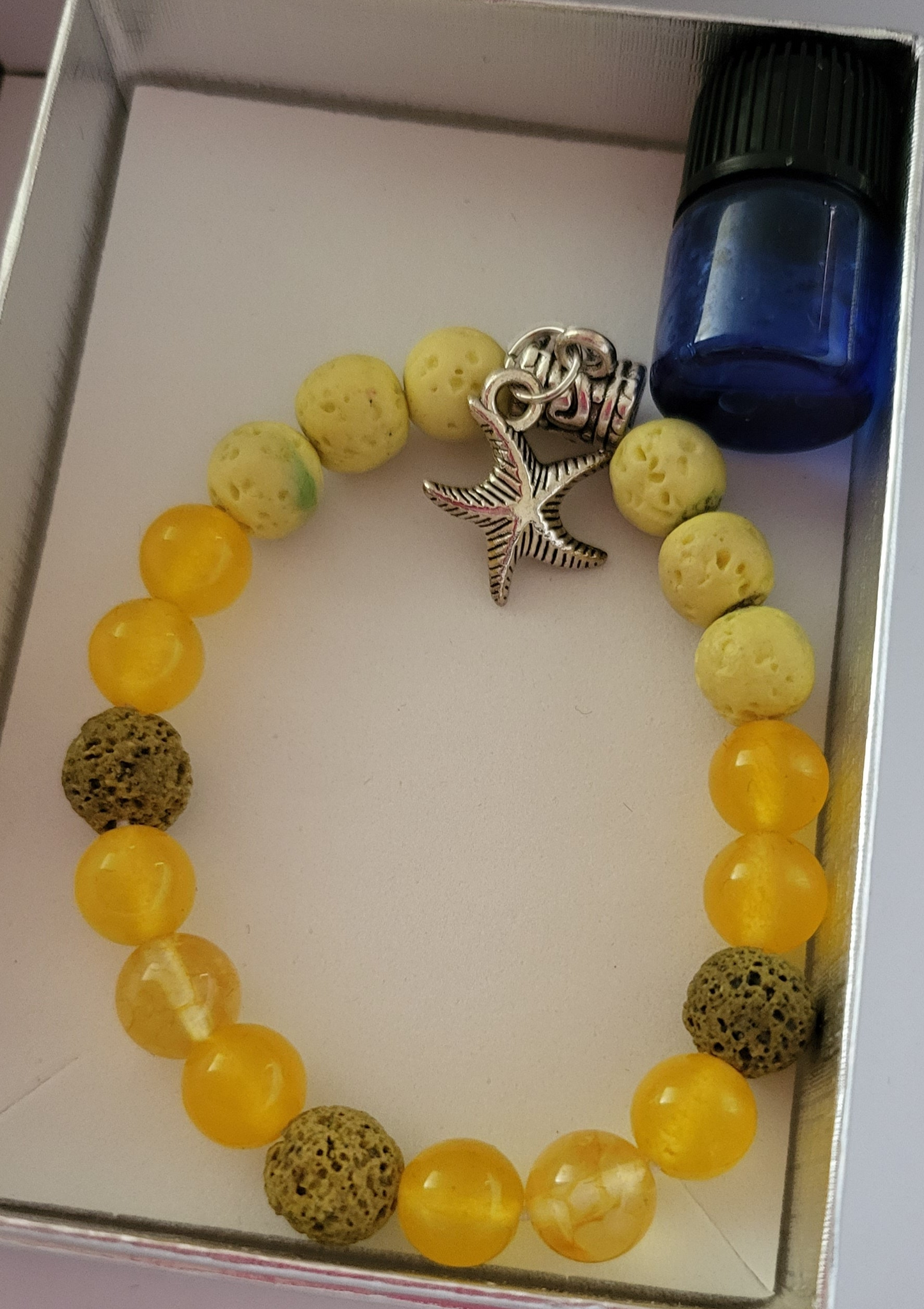 Chakra Lava bracelets with Lavender oil