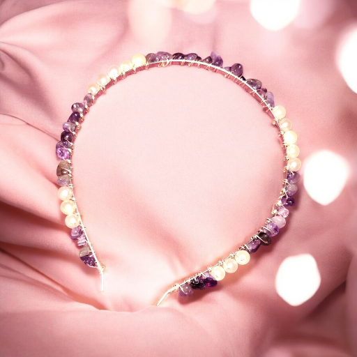 Amethyst crystal Handmade Hairbands